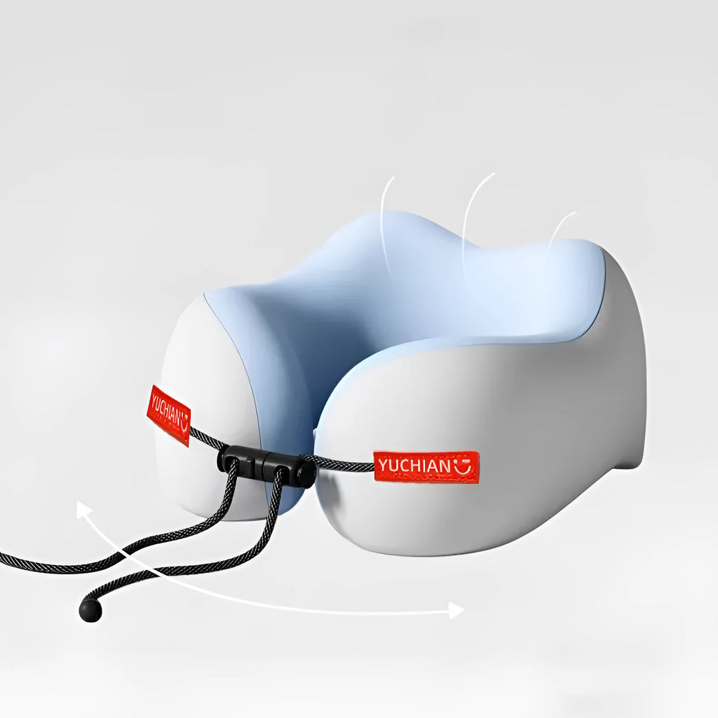 Memory Foam U-shaped Travel Pillow in Mint Green with Neck Support Design