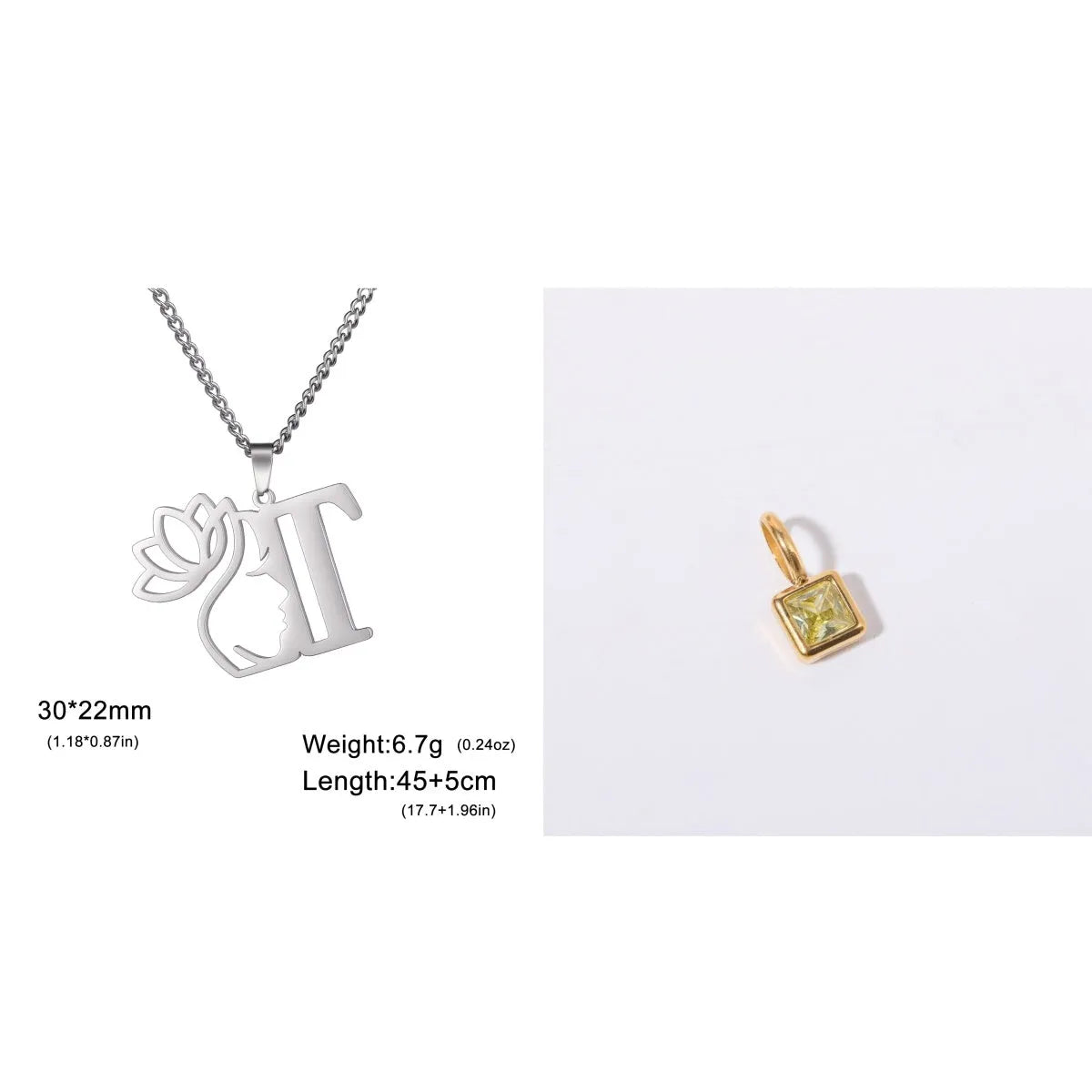 Gold and silver stainless steel fashion necklaces with a cross chain design and matching pendants.