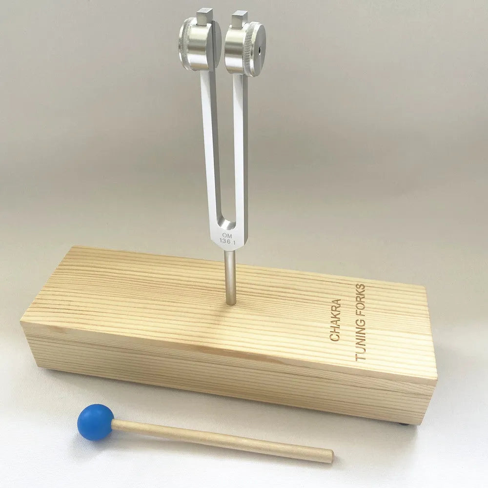 432Hz aluminium alloy tuning fork with speaker in kraft paper packaging box