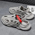 Frosted EVA coconut slippers with closed toe design and holes, shown in available colour options