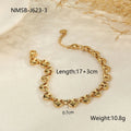 Women's stainless steel hollowed-out heart bracelet with 18K electroplated finish in gold colour.