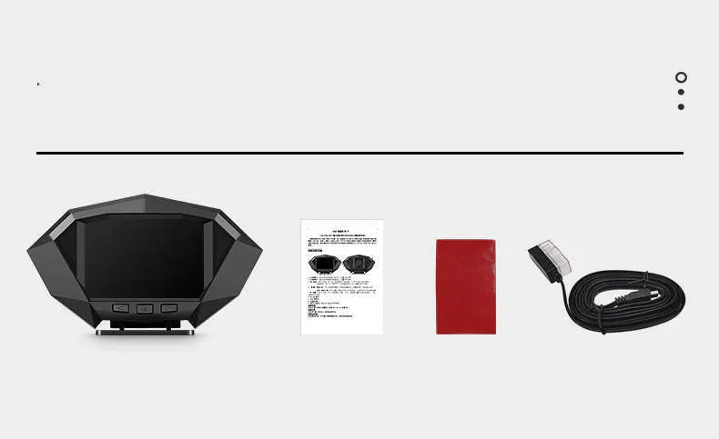 P1 black vehicle HUD head-up display with LCD screen and OBD cable for dashboard projection