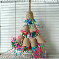 Parrot paper cup palm weaving gnawing toy hanging with woven texture visible