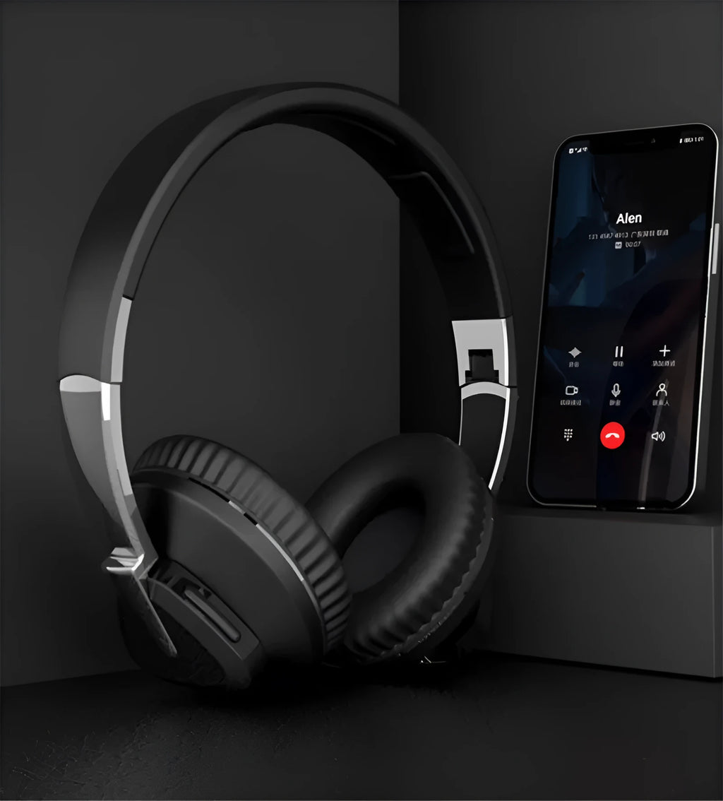 H3 Wireless Subwoofer All-Inclusive Headset in black, white, blue, and khaki colour options showing over-ear design