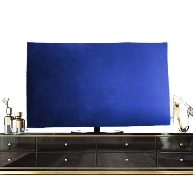 Velvet fabric LCD TV cover in multiple colours and sizes for dust protection.
