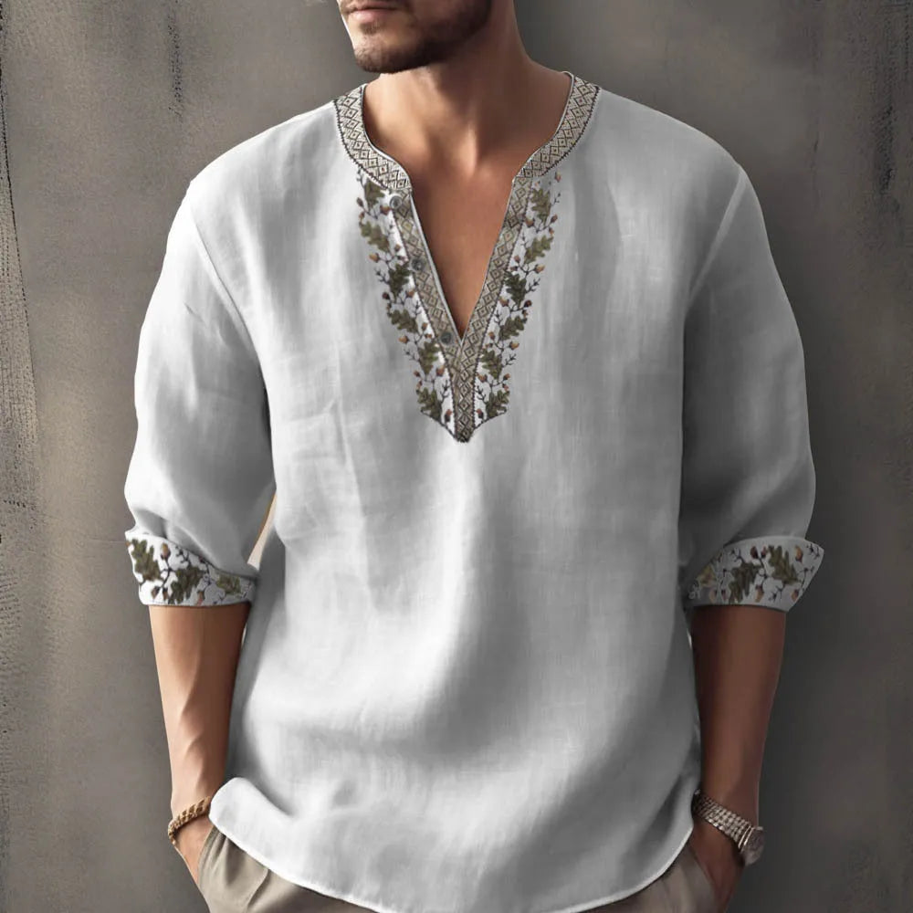 Short sleeve bamboo hemp pullover shirt with British style stripes in various colour options