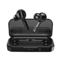 Black and white true wireless stereo earbuds with in-ear design and Bluetooth 5.0.