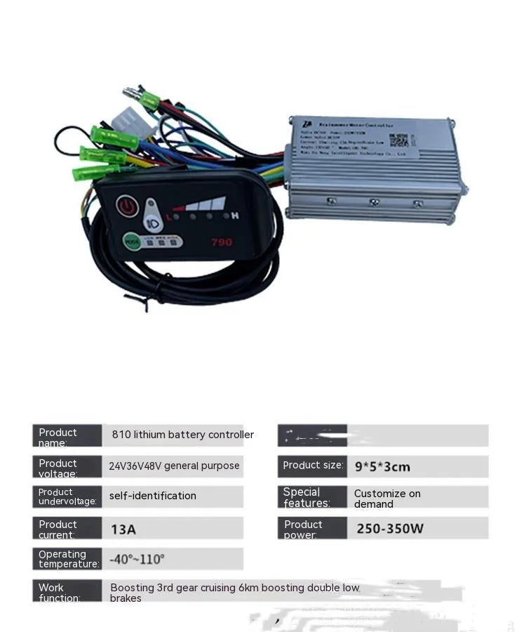 6-tube electric bicycle scooter controller measuring 9×5×3cm for 24V 36V 48V 250-350W systems