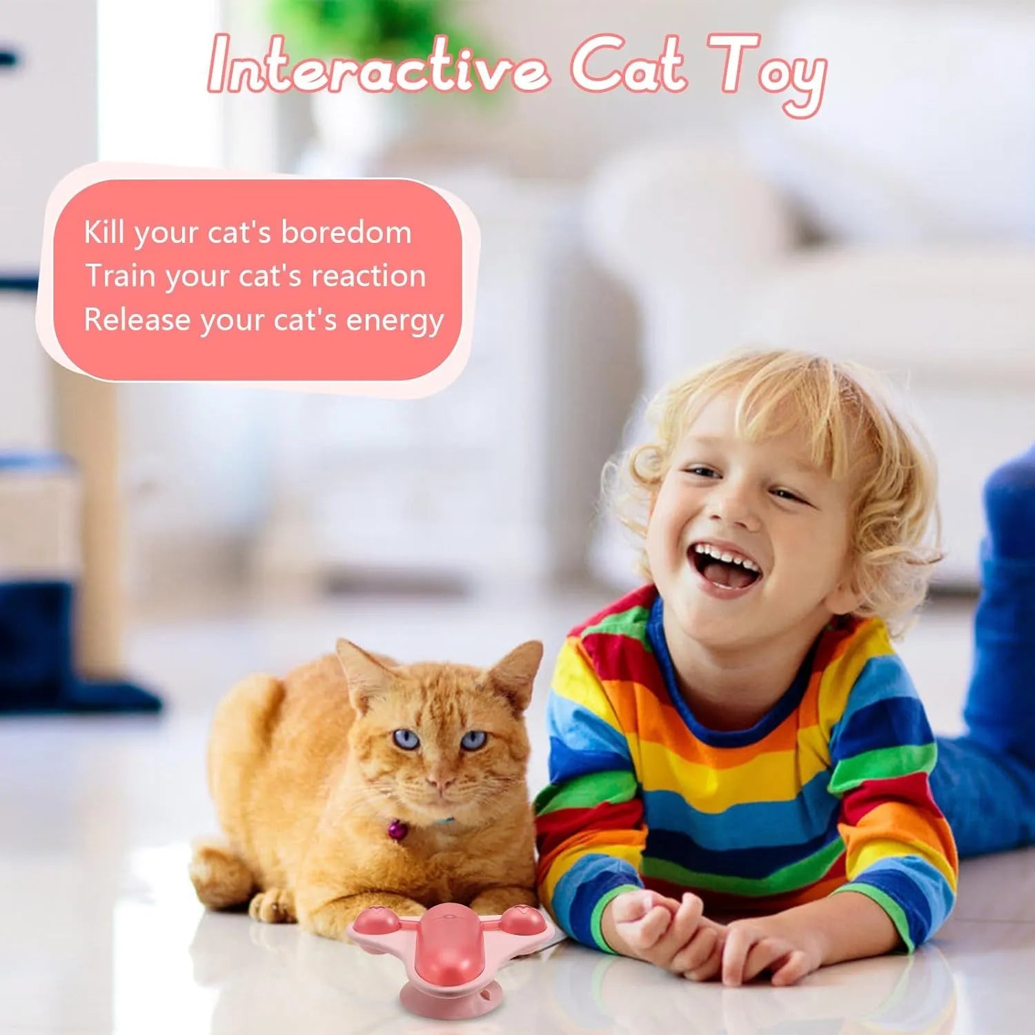Interactive pet puzzle feeder toy with bell, catnip compartment and airplane-shaped snack cabin