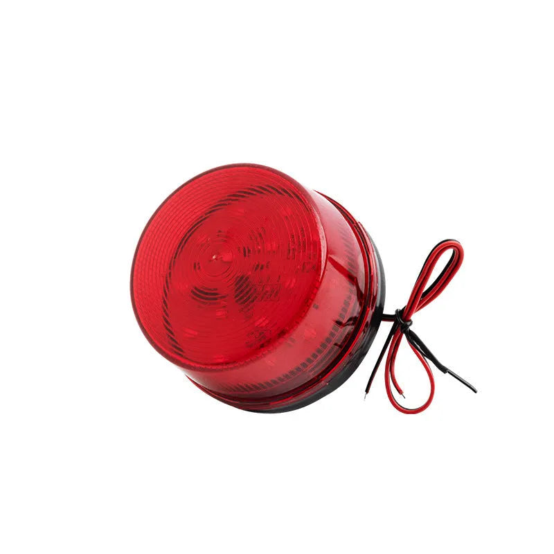 Ji'an Electronics HC-79 24V red warning light with integrated sounder, showing mounting base.