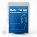 Container of pure hyaluronic acid powder, 150 grams net weight, for DIY skincare formulation.