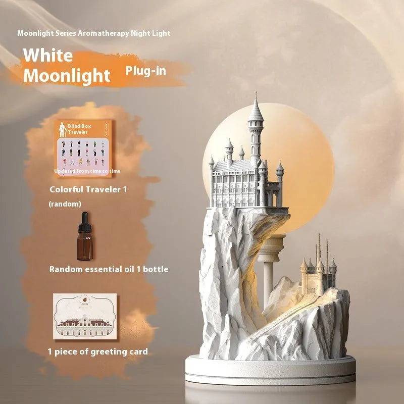 White composite gypsum desk lamp with wire control switch for bedroom night lighting