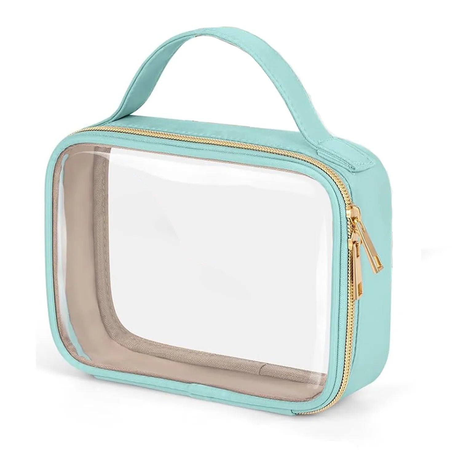 Transparent PVC lipstick storage wash bag with chain handle in multiple colour options