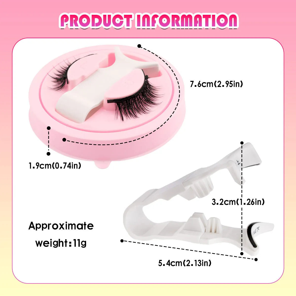 Set of reusable waterproof false eyelashes with glue-free design in five style specifications