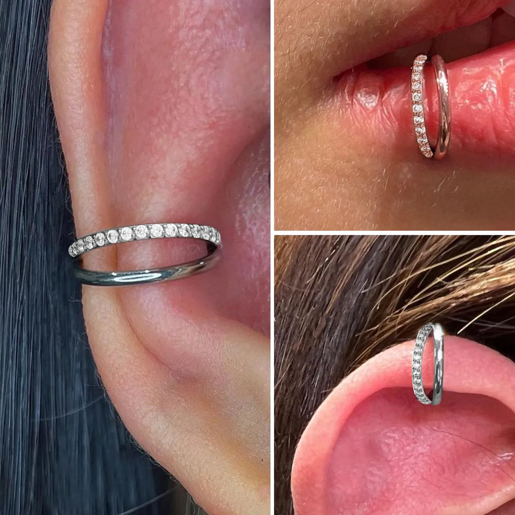 Titanium alloy nose ring body jewellery in silver, gold, black, rose gold and colourful finishes