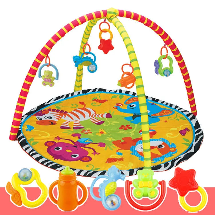 Velvet baby play mat with animal design for crawling and floor games