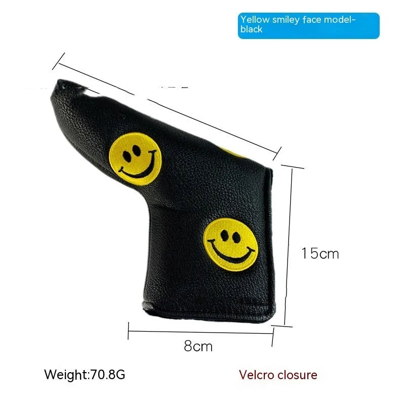 Golf putter sleeve cover in a novelty design, showing fleece lining and waterproof PU fabric.