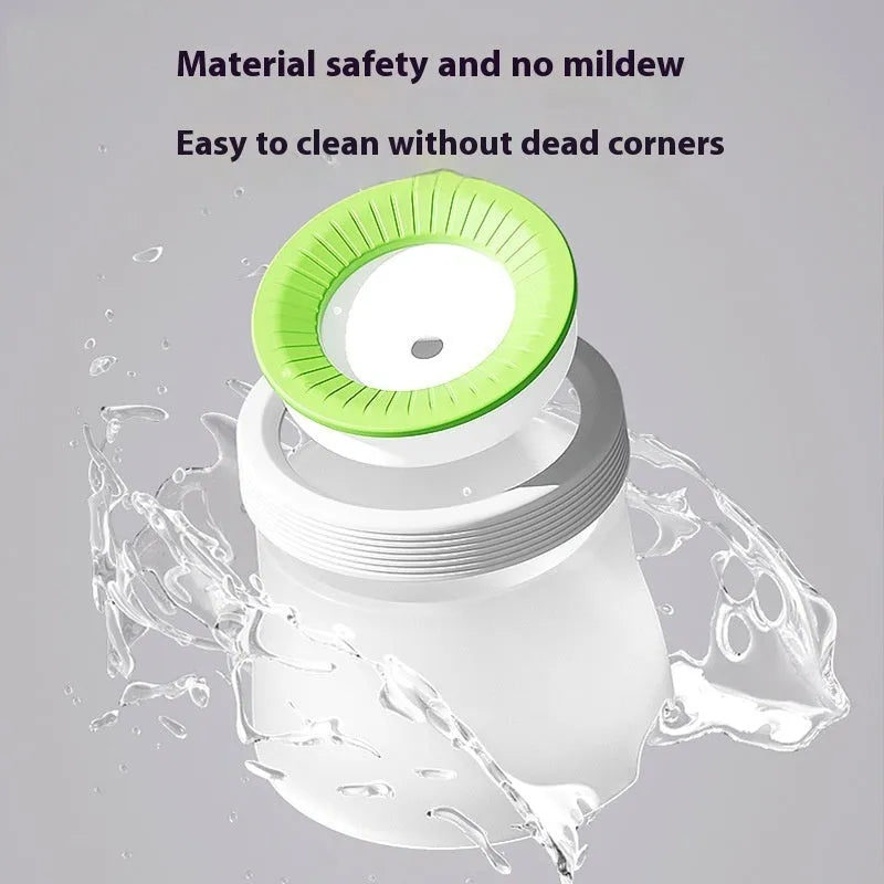 Green suspended pet water bowl and plate for dogs and cats