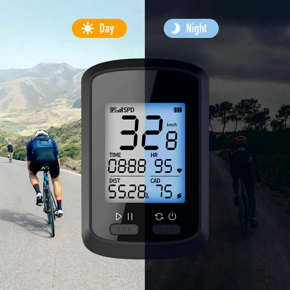 Black plastic waterproof bicycle stopwatch for cycling and sports timing