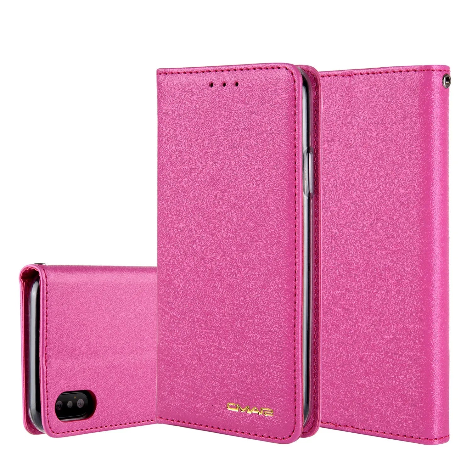PU leather flip phone case with card slots for Apple iPhone in multiple colour options