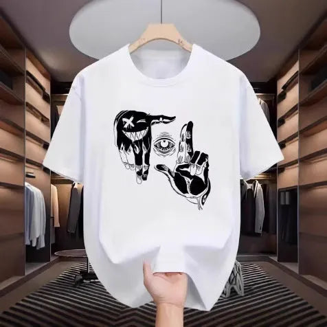 Men's mesh breathable t-shirt with digital cartoon print in multiple colours