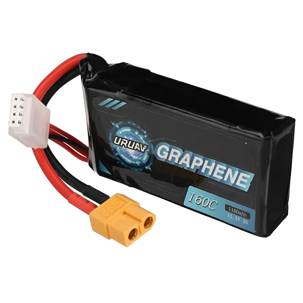 7.4V 1200mAh lithium polymer RC battery with dimensions 15mm by 36mm by 70mm
