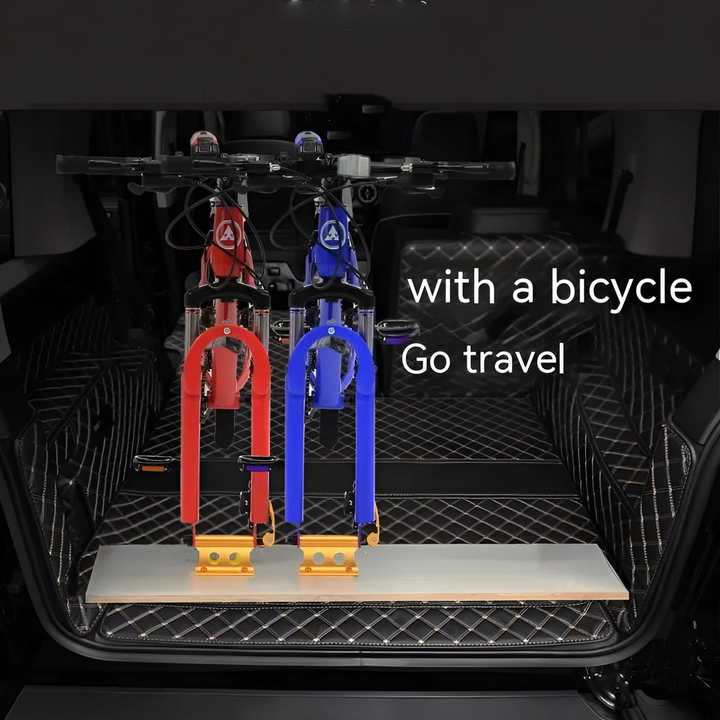 Silver metal bicycle front fork quick release fixing clip for SUV modification transport
