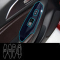Four TPU protective films for 14-19 US/Canadian car dashboard door control panels in transparent and carbon fibre black