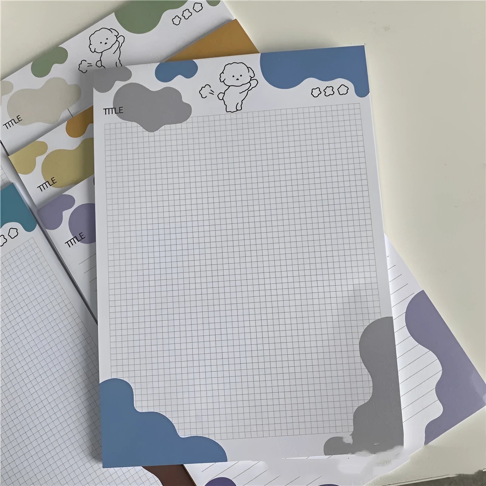 INS Wind Marshmallow Dog B5 sticky note paper pad showing puppy designs