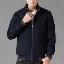 Men's grey sports-style fleece jacket with long sleeves and a stick pocket on the arm.