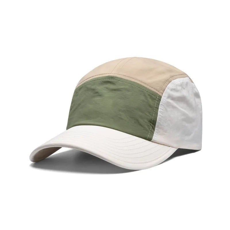 Men's cotton-polyester baseball cap with curved brim and five-piece colour matching design in multiple colour options