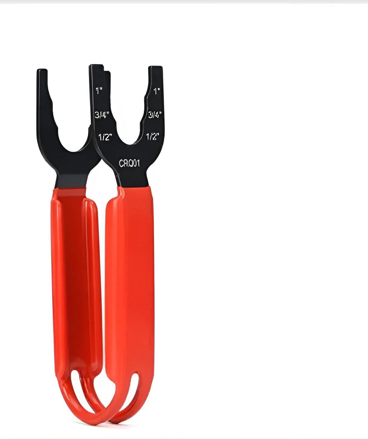 Orange cast iron adjustable pipe wrench with slip-jaw mechanism