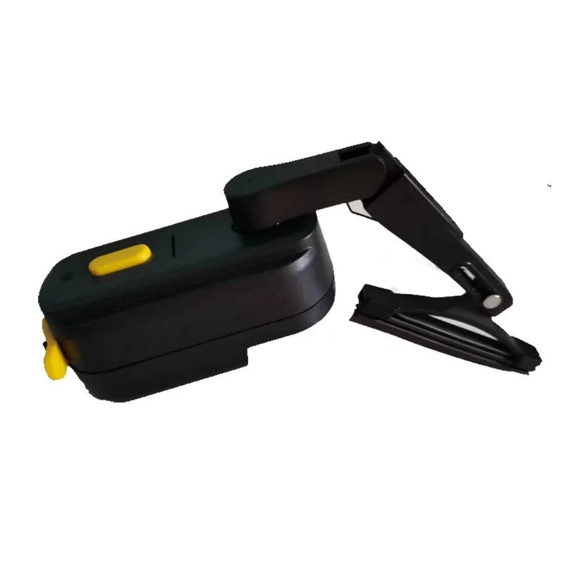 Black smart helmet wiper with 65mm blade for motorcycle visor cleaning.
