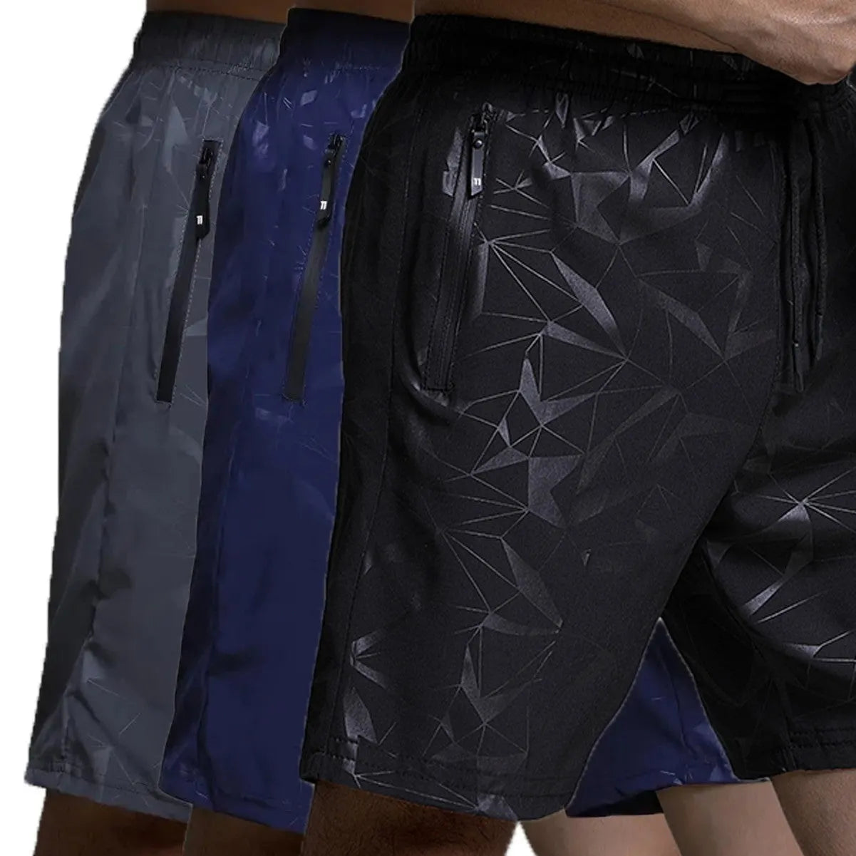 Men's loose sports shorts in black with fifth pants length for beach volleyball