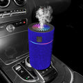 Car USB air humidifier in diamond finish colours on vehicle dashboard