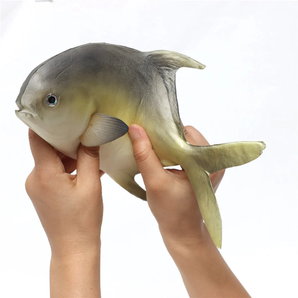 Set of three detailed PU simulated fish models: yellow-fin tuna, small tuna, and yellow croaker on a white background.