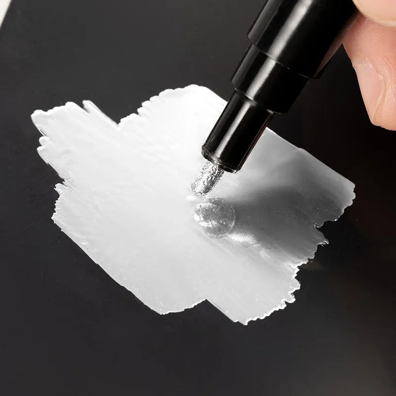 Waterproof mirror marker pen with plastic shell in 1mm and 2mm tip sizes for glass writing