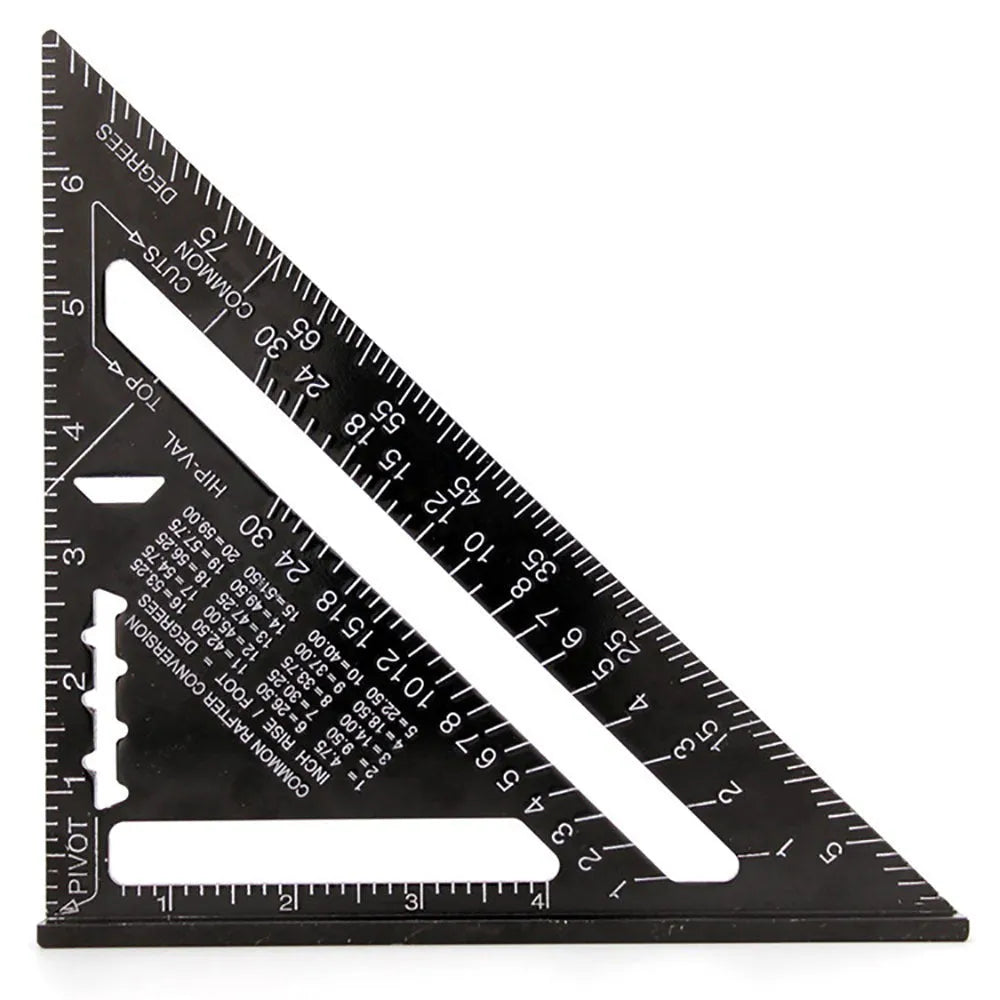 7-inch aluminium alloy woodworking measuring square with 90-degree triangle profile