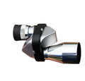 Compact aluminium alloy pocket monocular telescope with 8x20 magnification on a cloth next to its canvas carry bag.