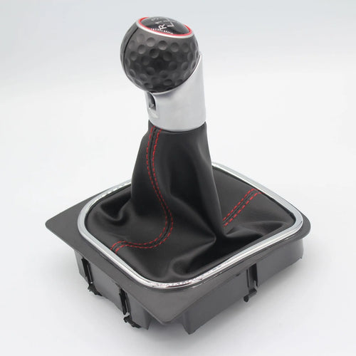 Leather gear lever handball replacement part for Volkswagen Golf 5, 6, and 7 manual transmission.