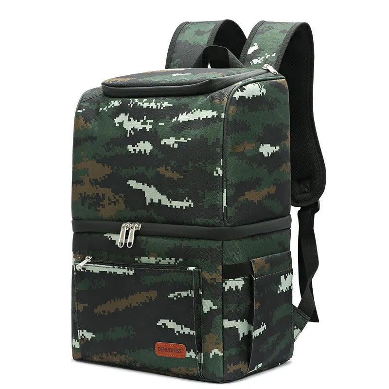 Insulated refrigerated backpack with 22-litre capacity in camouflage colour option