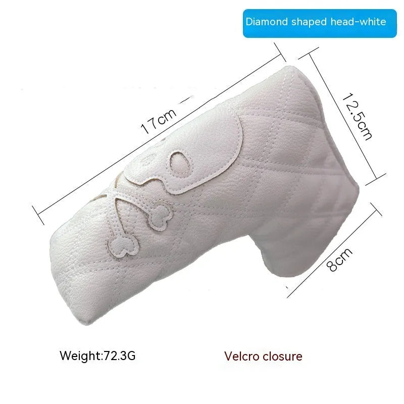 Golf putter sleeve cover in a novelty design, showing fleece lining and waterproof PU fabric.
