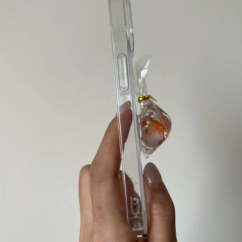 Three-dimensional fish water bag transparent cartoon phone case for iPhone 15 pro clear TPU