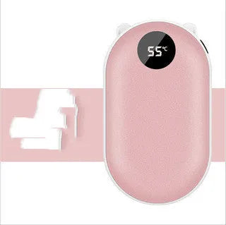 Compact rechargeable hand warmer and power bank in multiple colour options including digital display models.