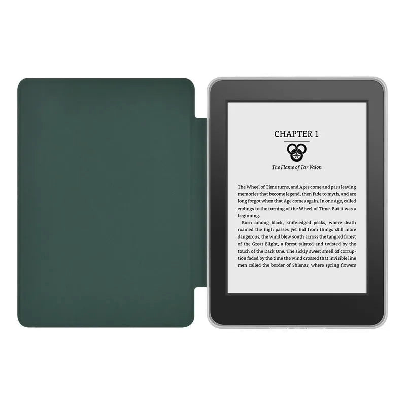 Magnetic acrylic protection leather cover for Kindle Paperwhite in slim flip design with fall protection, available in multiple colours