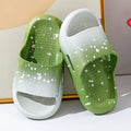 Gradient coloured PVC summer slippers for children on a non-slip sole.