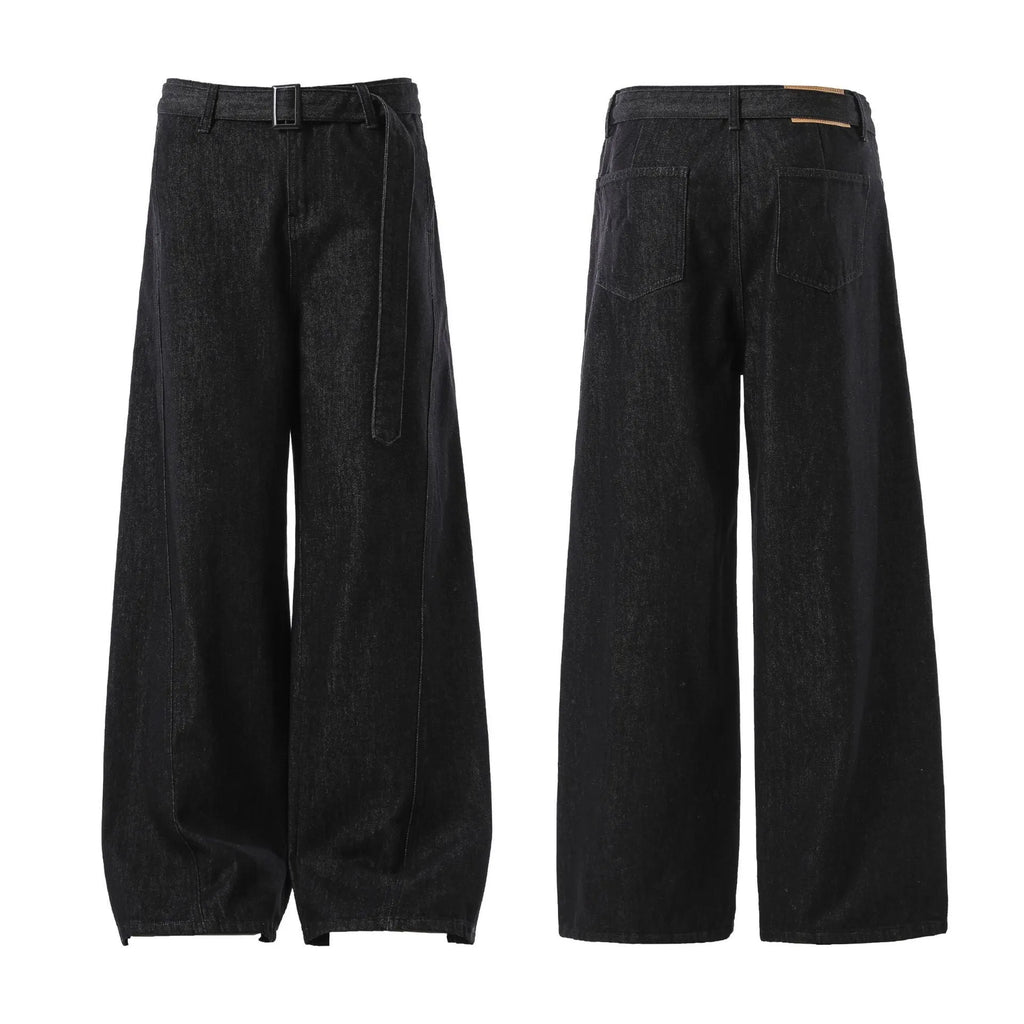 Women's high-waist straight-leg jeans in a black gold wash denim, showing front zip and five-pocket design.