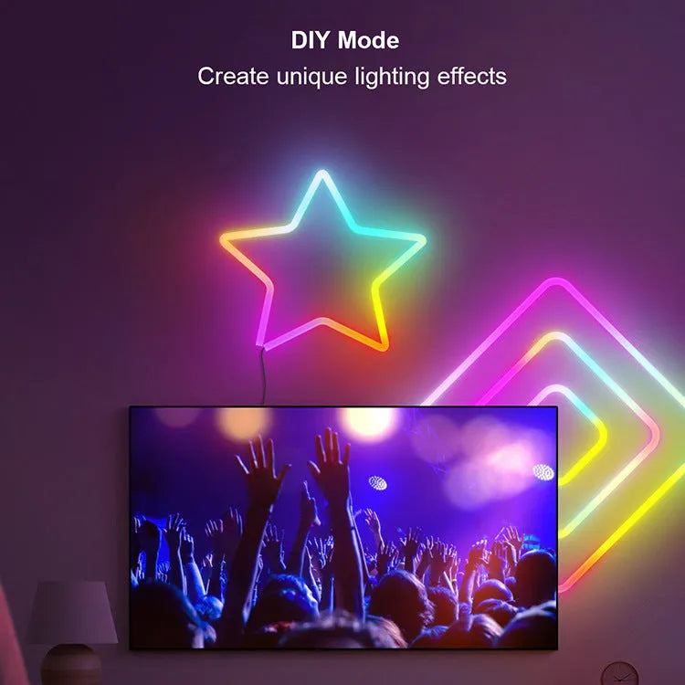 3 metre RGB LED neon strip lights with remote control for indoor lighting installations