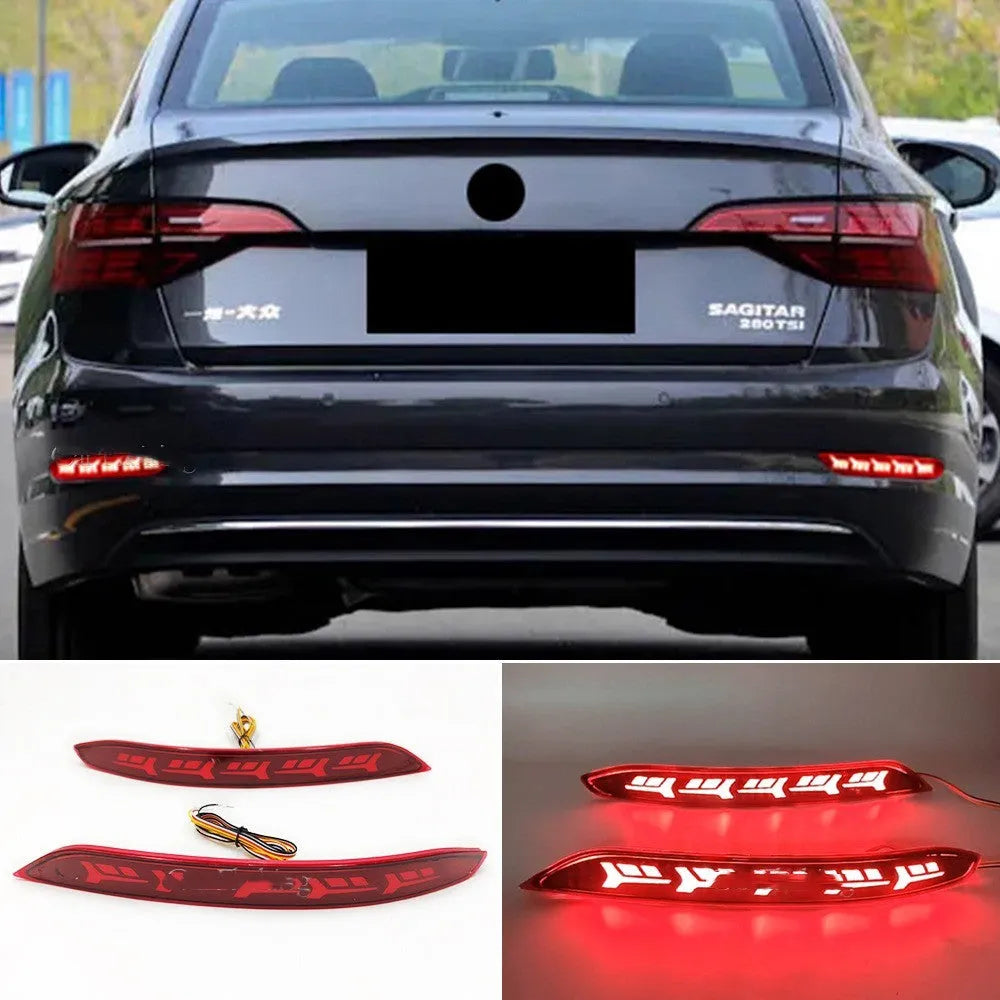 Volkswagen Sagitar rear bumper LED light with flowing water scan pattern
