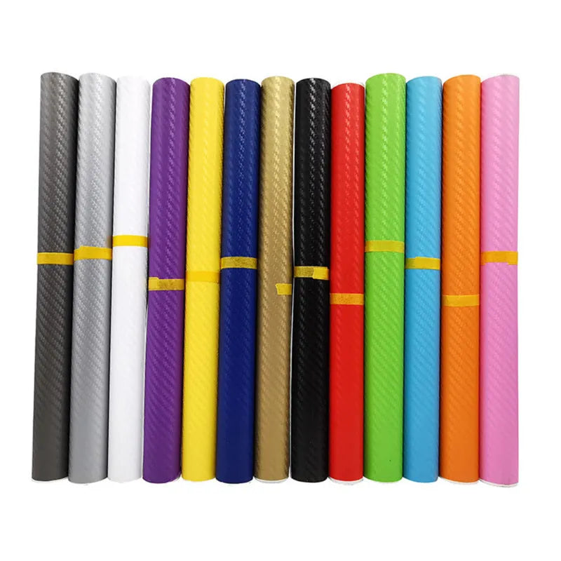 3D carbon fibre car wrap roll in eight colours for interior and exterior vehicle decoration